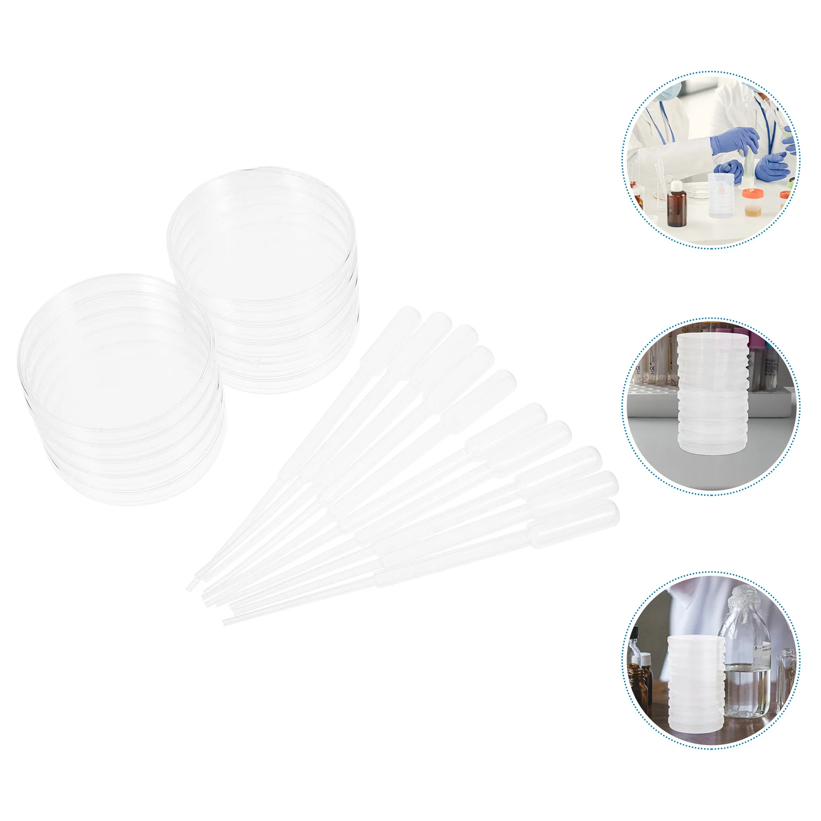 

Plastic Petri Dish Lab Experiment Supplies Deep Clear Dishes Culture for Disposable Droppers Empty Pipette
