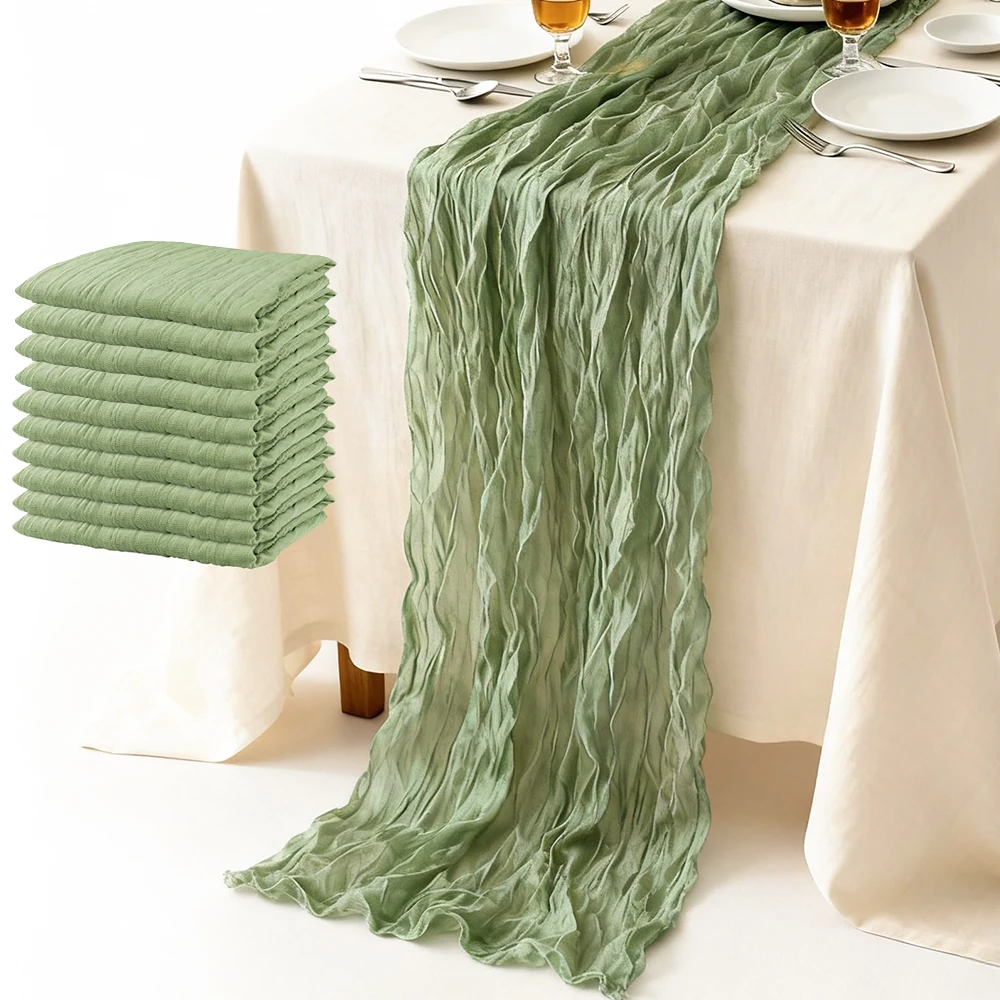 

Set of 10 Gauze Cheese Table Runner Boho Rustic Farmhouse 40x270cm for Wedding Party Baby Shower Birthday Home Decor Holiday Dec