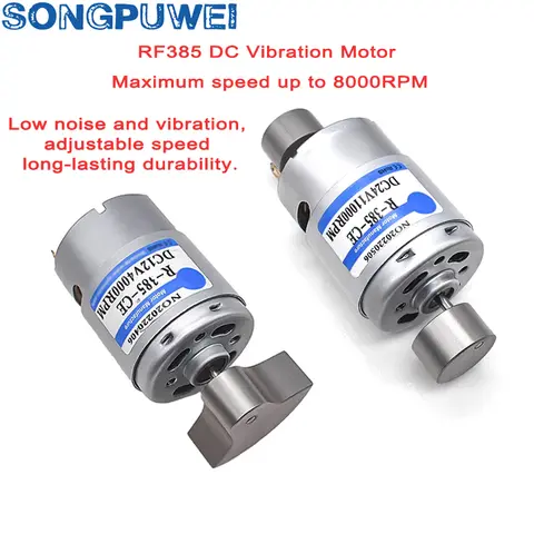 385 Single Dual Head Vibrating Motor Kit Miniature DC Vibrating Motor 12V 24V 4000/8000rpm Massage Motor Round and Sectional