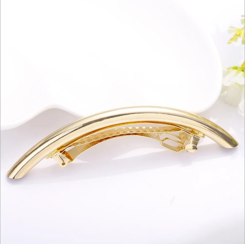 2 Pcs/set Fashion Ladies Hairpins Gold-plated/silver-plated Pure Arc Tube Hairpins Hairpins Girl Metal Hair Accessories