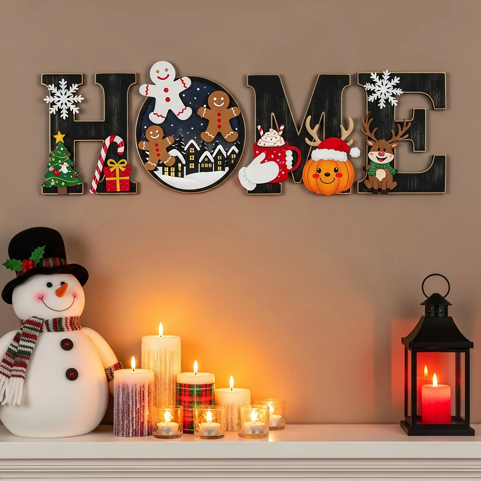 1 set Christmas European American Style Home Sign-Christmas Gift,Christmas Decorations,Wall Decor Kit,Wall Decoration For Home