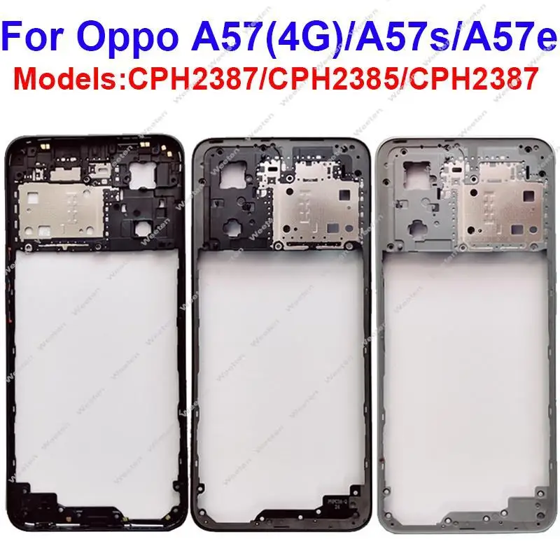 

Middle Housing Frame Cover For OPPO A57 A57e A57s 4G Middle Frame Cover Bezel with Volume Button Replacement