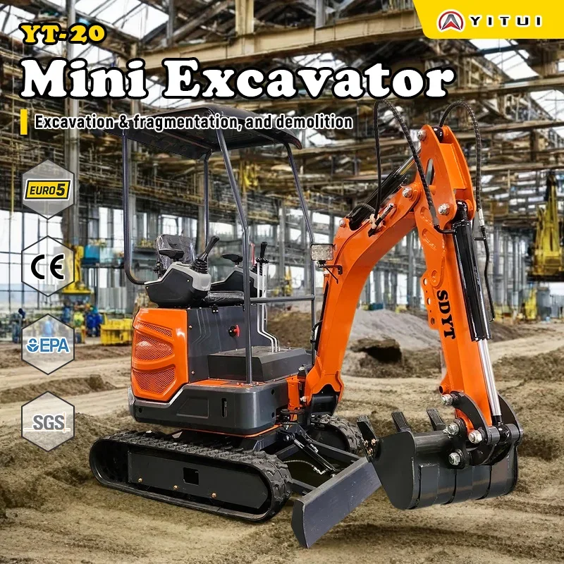 Minescavatore cingolato Ce Epa Euro 5 Motore Kubota Minescavatore personalizzato da 2,0 tonnellate Consegna rapida
