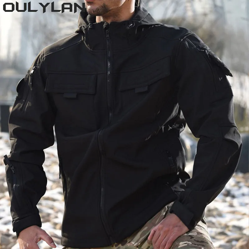 Windproof Fleece Coat Winter Warm Long Sleeved Splicing Pockets Uniform Clothing Uniform Hiking Tactical Equipment