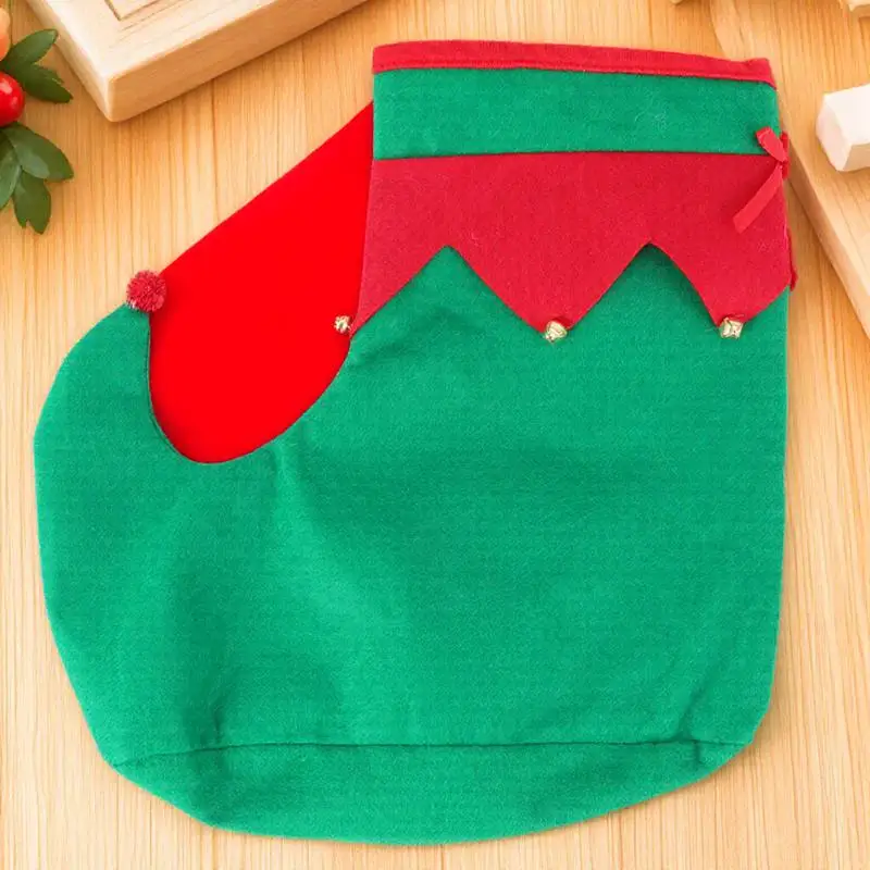 Campane rosse Divertenti feste di Natale Novità Scarpe natalizie Bomboniere Oggetti di scena per foto Novità Accessorio per costumi Abbigliamento da vacanza