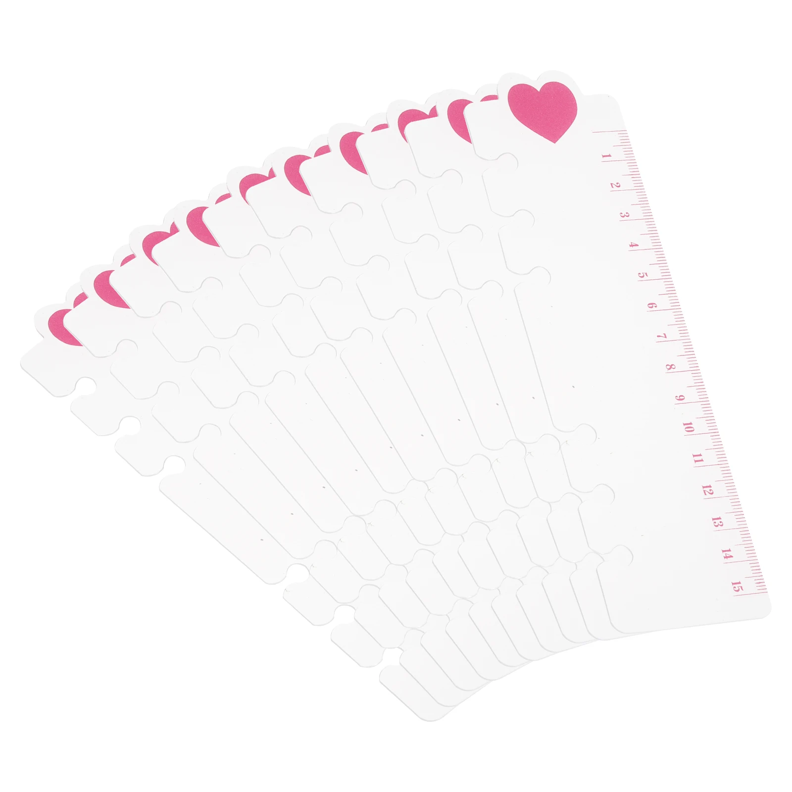 10Pc Bookmark Ruler Snap-in Ruler Page Marker Book Mark Measuring Tools Drawing Tool for 6-Hole Binder Notebook Pink Heart Shape