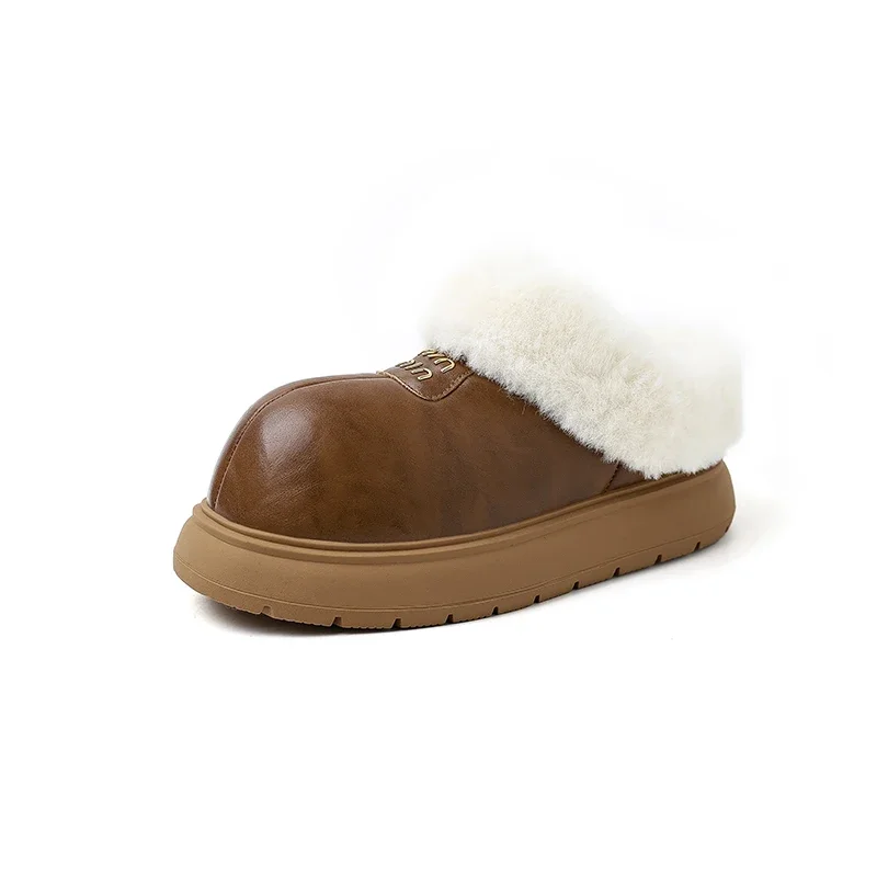 

Winter Stitching Letter Decoration Thick Wool Blend Lining Thick Sole Comfortable Flat Casual Women's Snow Boots
