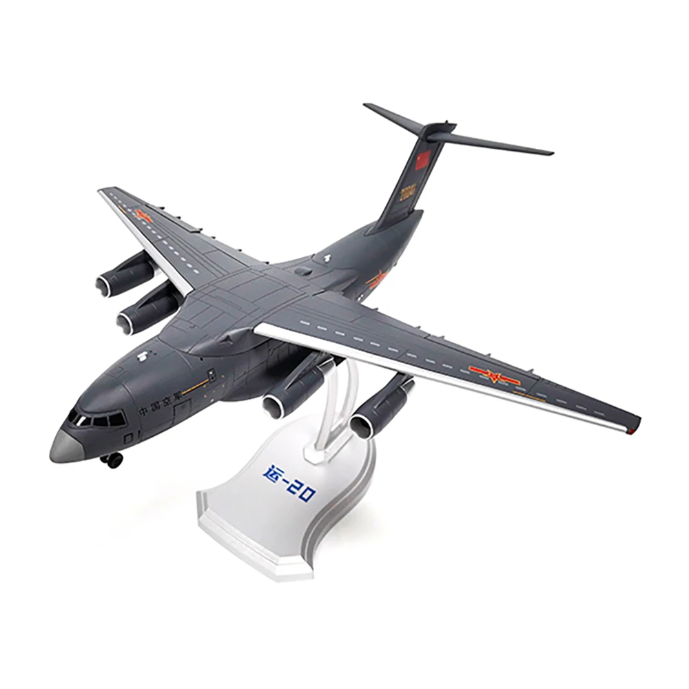 1/130 Scale Alloy Military Transport Aircraft Y-20 Chinese Air Force Fighter Model Toys Children Gift for Collection Decoration