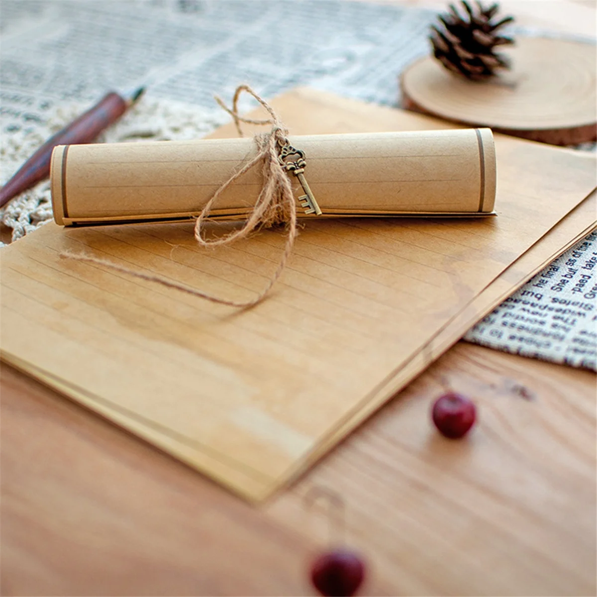 Gfc-12 Pcs Vintage Kraft Paper Writing Paper European Style Paper for Letter Writing Letter Paper Stationery Number 4