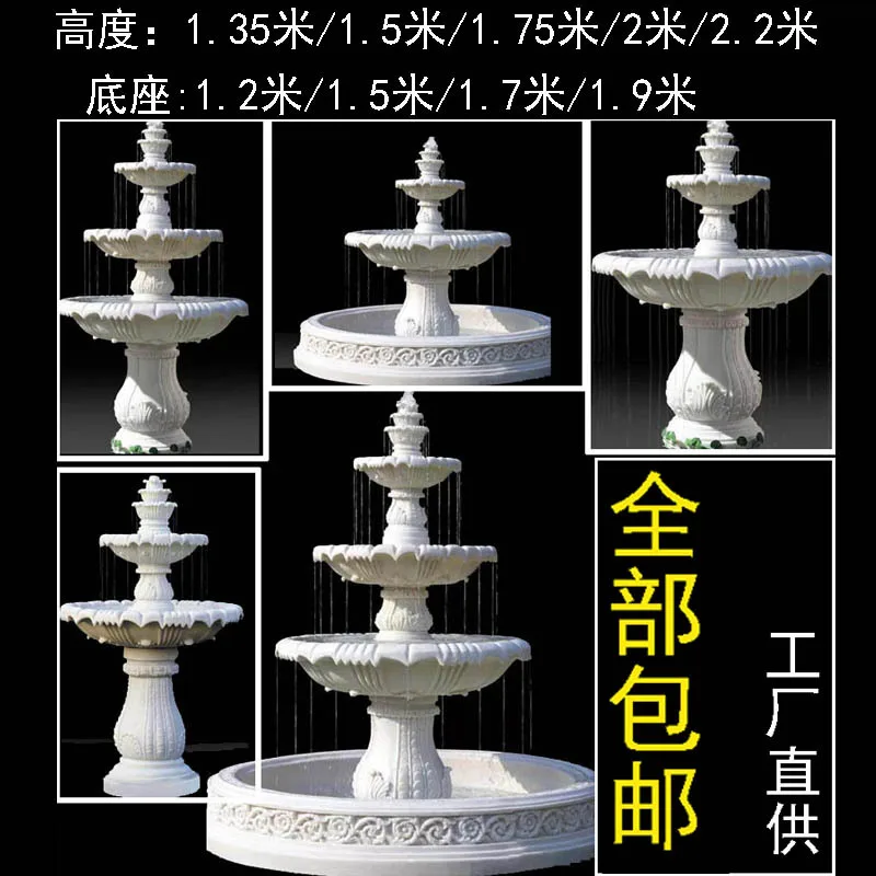 Garden fountain, wishing pool, flowing water ornament, villa outdoor courtyard decoration, landscape pool, wedding