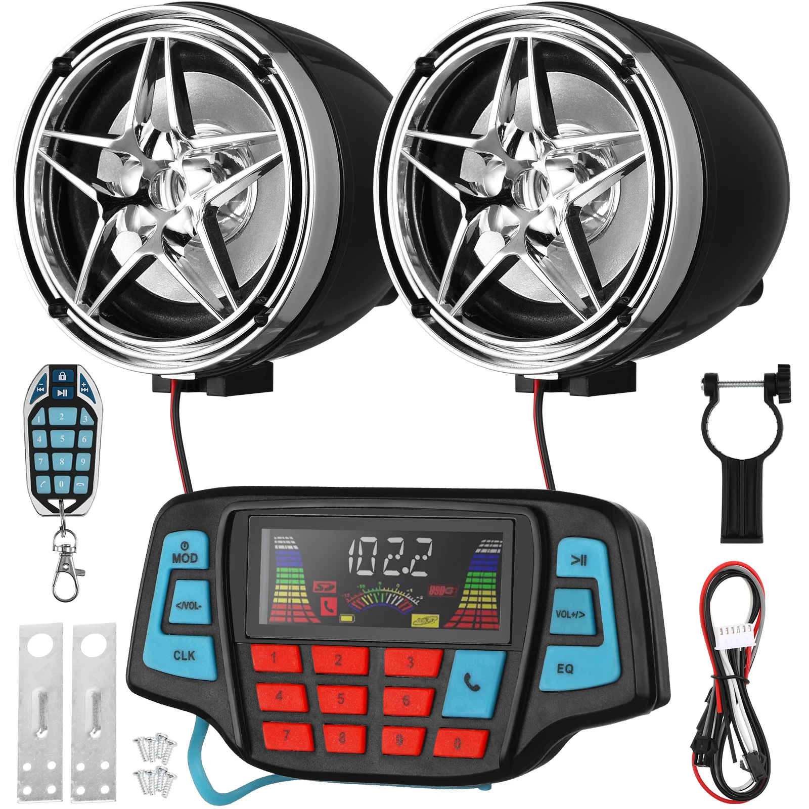 

Motorcycle Waterproof Speaker Set Car Audio Outdoor Speakers Wireless Radio Stereo Plastic