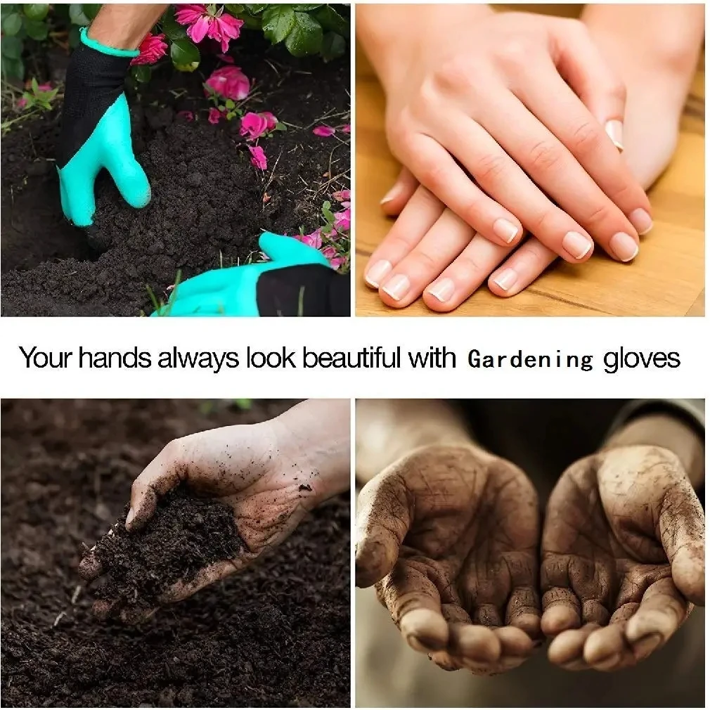 Gardening Gloves With Claws Breathable Waterproof Working Digging Planting Sting-Resistant Non-slip Protective Latex Gloves