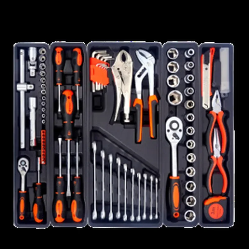 for 85-Piece Auto Repair Socket Wrench Set Iron Box Combination Tool Kit with Pliers Screwdriver for Car Maintenance