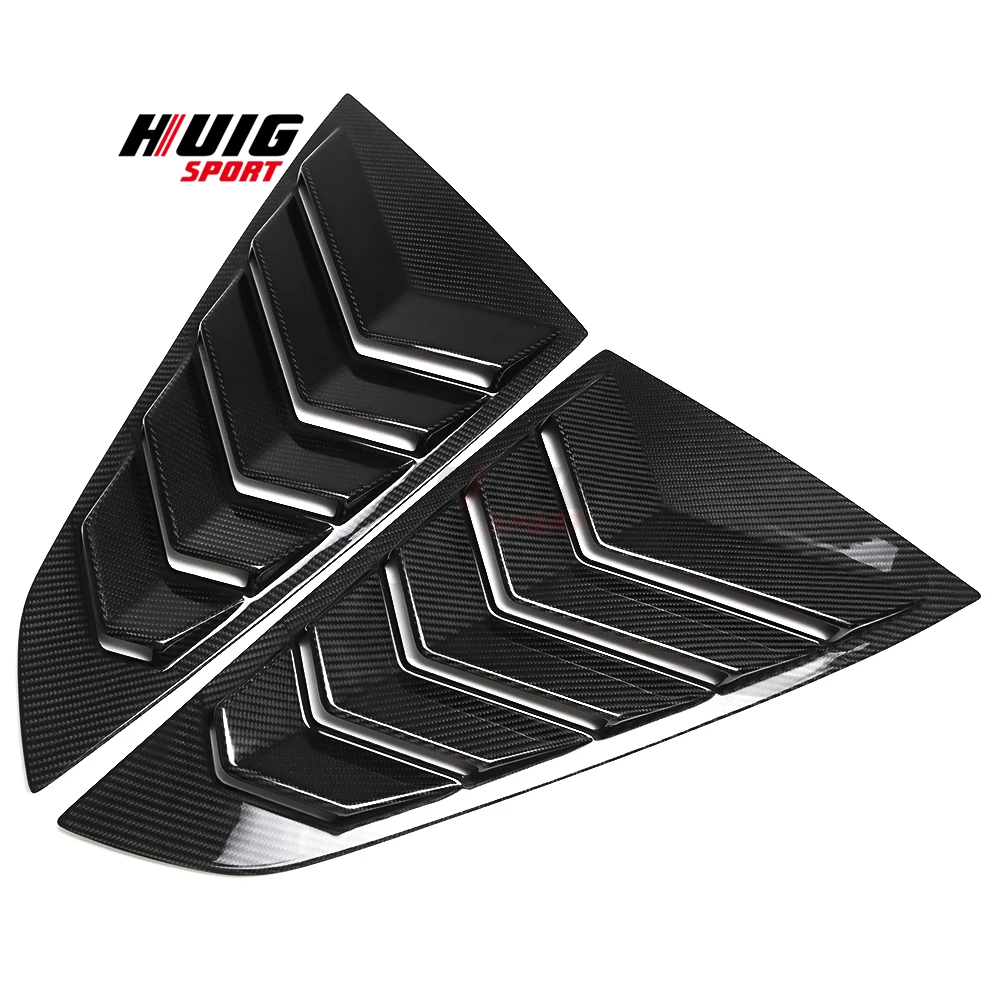 For Ford Mustang S650 GT EcoBoost 2024 Carbon Fiber Exterior Rear C Pillar Window Panel Triangle Strip Cover Trim Accessories