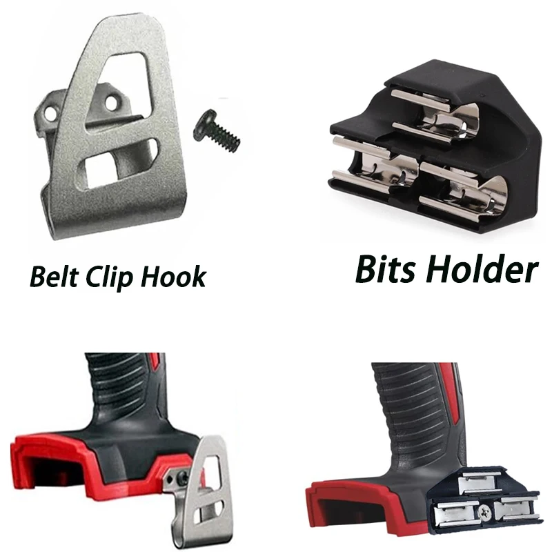 Bitshouder en riemclip haaksets voor Milwaukee 18V accuboormachine slagschroevendraaier bithouder haken clip elektrisch gereedschap accessoires