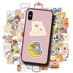 100pcs Cute Cartoon Bear Stickers Kawaii decalcomanie DIY Diary Phone Laptop Scrapbooking adesivi impermeabili per bambini ragazze