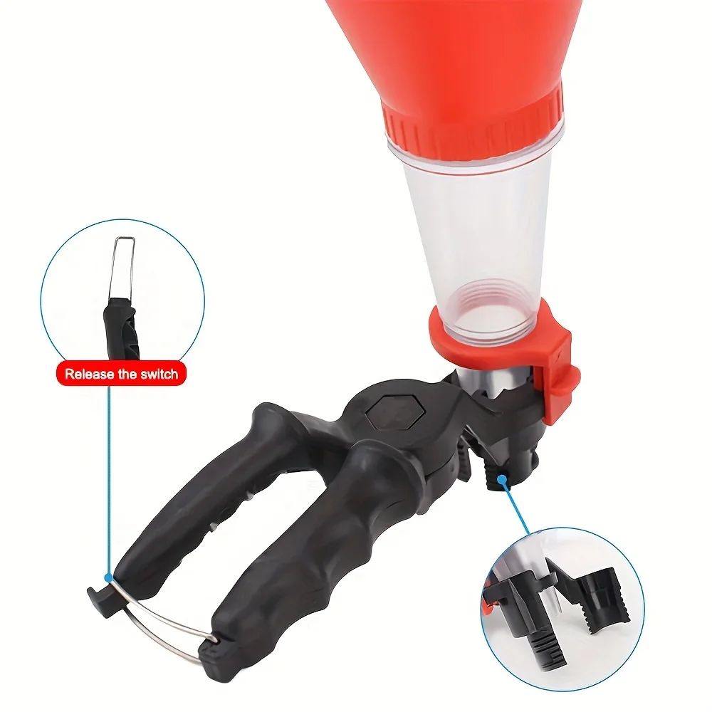 

Universal Car Engine Oil Funnel with Adjustable Width Clamp - PVC Plastic Multi-Purpose Refueling Tool