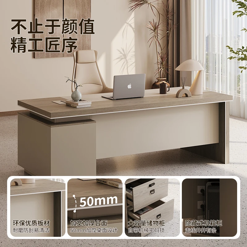 Boss Desk Simple Office Supervisor Desk Manager President Short Desk and Chair Combination Office Furniture