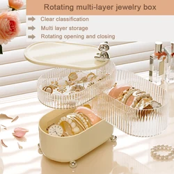 1 large capacity multifunctional rotating storagebox，desktop small item storage mechanism,dressing table makeup tool storage box