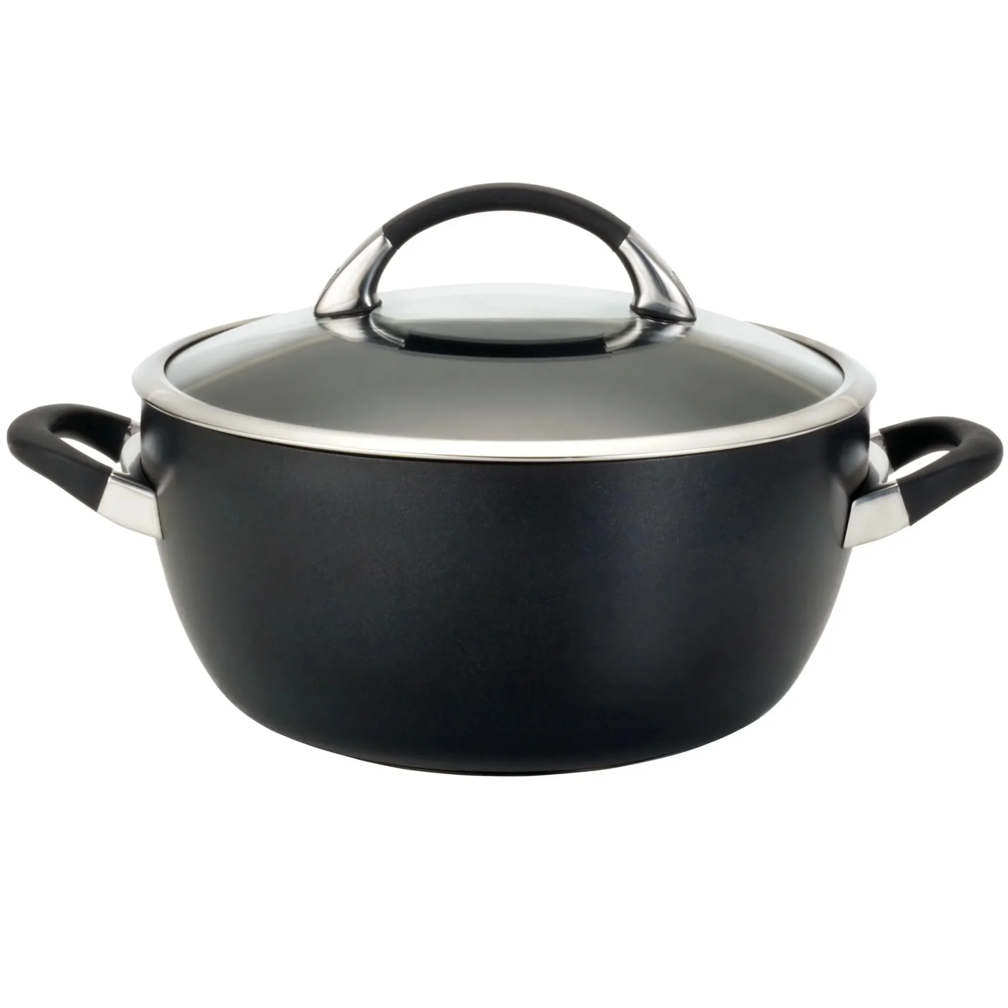 

Hard-Anodized Nonstick Casserole Pan with Lid, 5.5-Quart, Non-Stick, Shatter Resistant Construction,Black