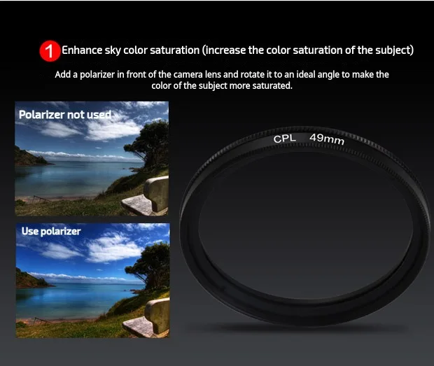 CPL Lens Filter 37mm Circular Polarizing Filter with Clip Compatible for Most Smartphones CPL Filter Lens Optical Glass