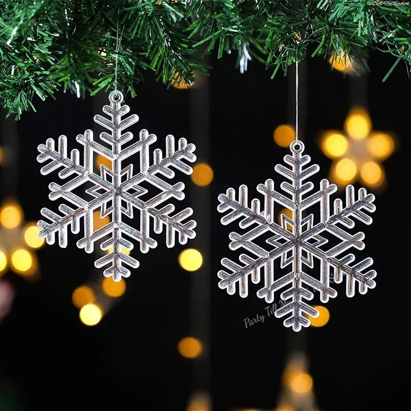 

2Pcs Acrylic Snowflake Hanging Ornament for Christmas Tree, Snowman, Angel Girl Pendants, Home Decorations