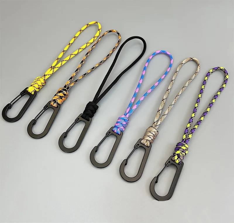 Geflochtenes Paracord-Schlüsselband für Outdoor-Camping-Rucksack mit Schnellverschluss-Karabinerhaken, Anti-Verlust-Handgelenkschlaufe, Wander-EDC-Werkzeug – Detail 2