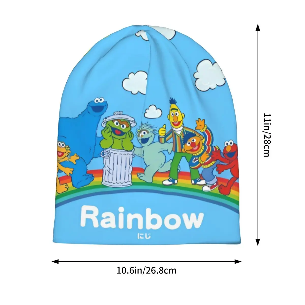 Sesamstraße Cartoon Motorhaube Hut Coole Outdoor Skullies Beanies Hüte Regenbogen für Männer Frauen Warme thermische elastische Kappen