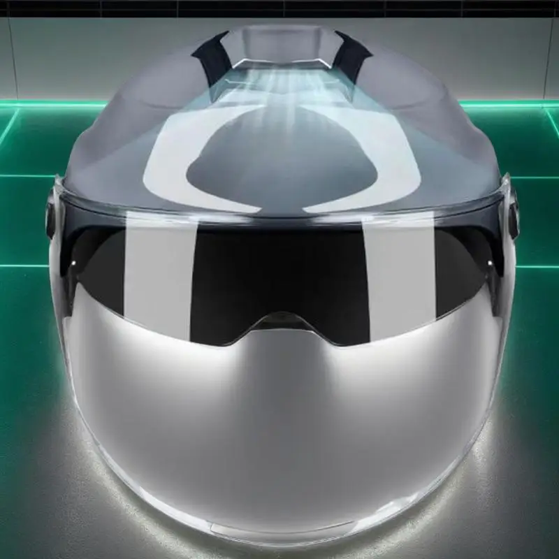 خوذة بمرآة مزدوجة للدراجات النارية من فور سيزونز، معدات ركوب الخيل الكهربائية للرجال والنساء، خوذة أمان تهوية قابلة للتعديل.