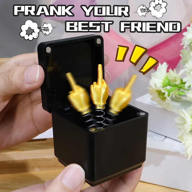 Christmas Interesting Prank Gift Middle Finger in Box Christmas Box Funny Creative Gifts Office Desk Decoration Home Decoration