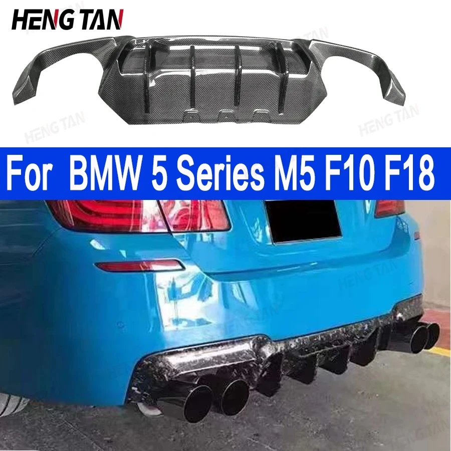 

For BMW 5 Series M5 F10 F18 Carbon Fiber Diffuser Spoiler Pilot Light Rear Lip Diffuser Back Bumper Spoiler Body Kit