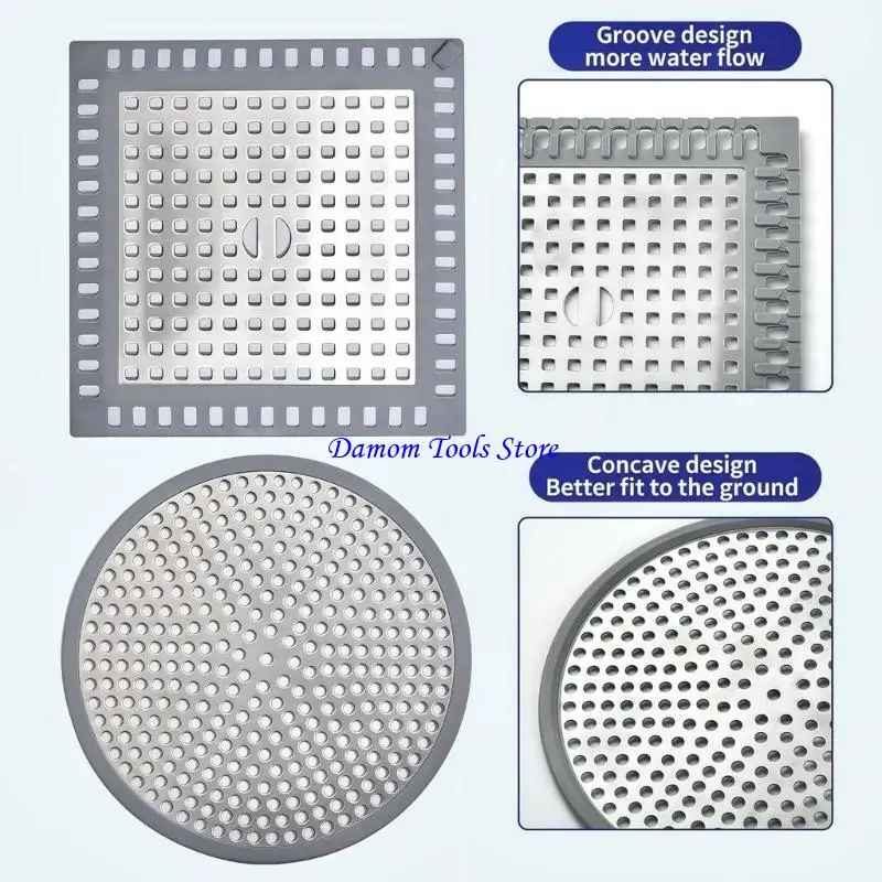 57BE Pack of 2 Rustless Integrated Drain lid with Filter Upgrades for Shower & Tub