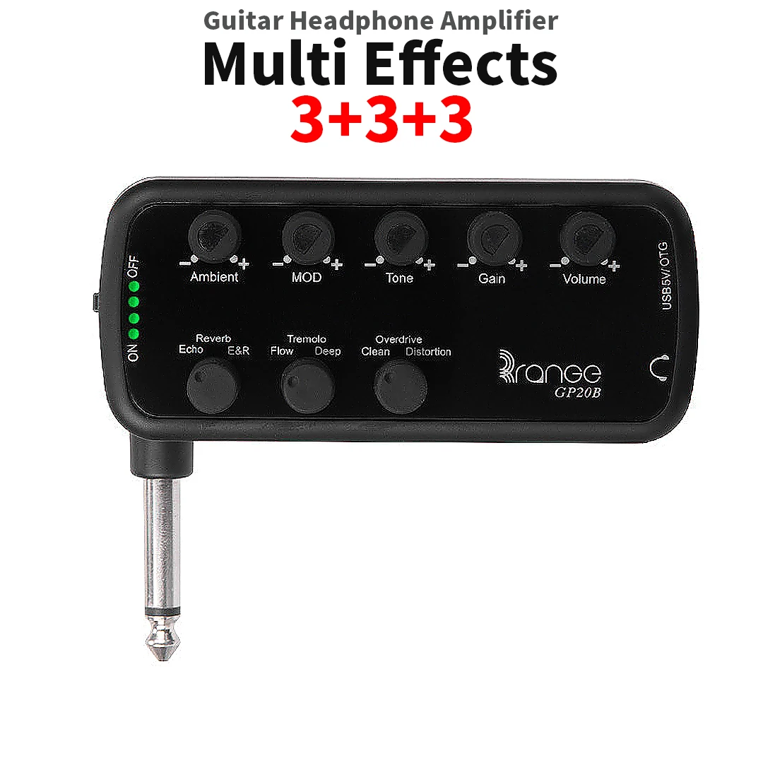 Electric Guitar Pedals Headphone Amp Mini Multi-Effects Effector Delay Reverb Overdrive Bass Amplifier Distortion Pedalboard