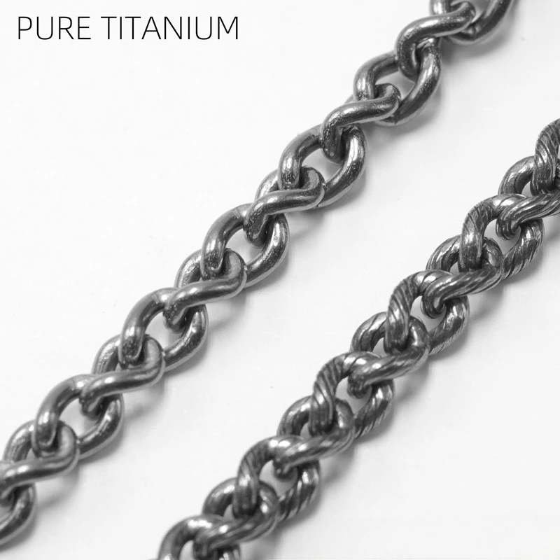 

1 Meter Pure Titanium Reversible Twist Chain 5mm Necklace Wholesale Solid Ti Chain for DIY Necklaces and Bracelets Jewelry Gifts