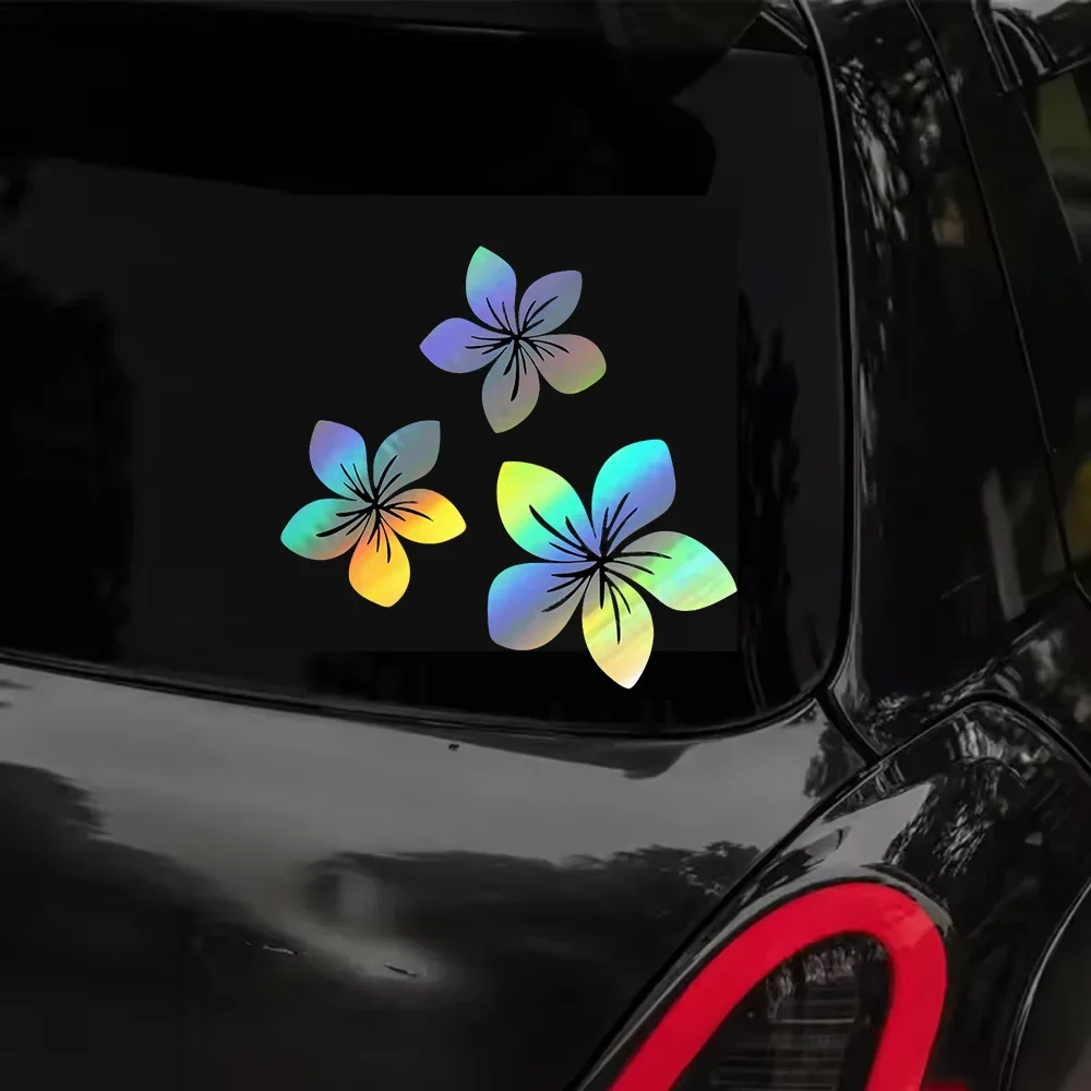 

3pcs Car Stickers Pretty Flower Graphics for Rear Window Cover Scratches on Auto Bumper Body Car Exterior Helmet Blossom Decal