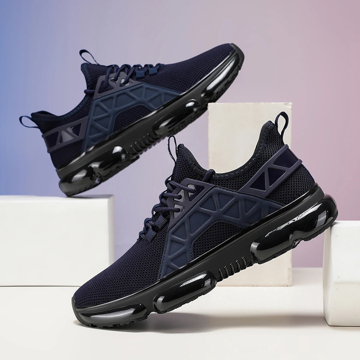 Men Casual Sport Shoes Air Cushion Running Shoes Breathable Marathon Running Sneakers Durable Outsole Trainer Tenis Walking Shoe