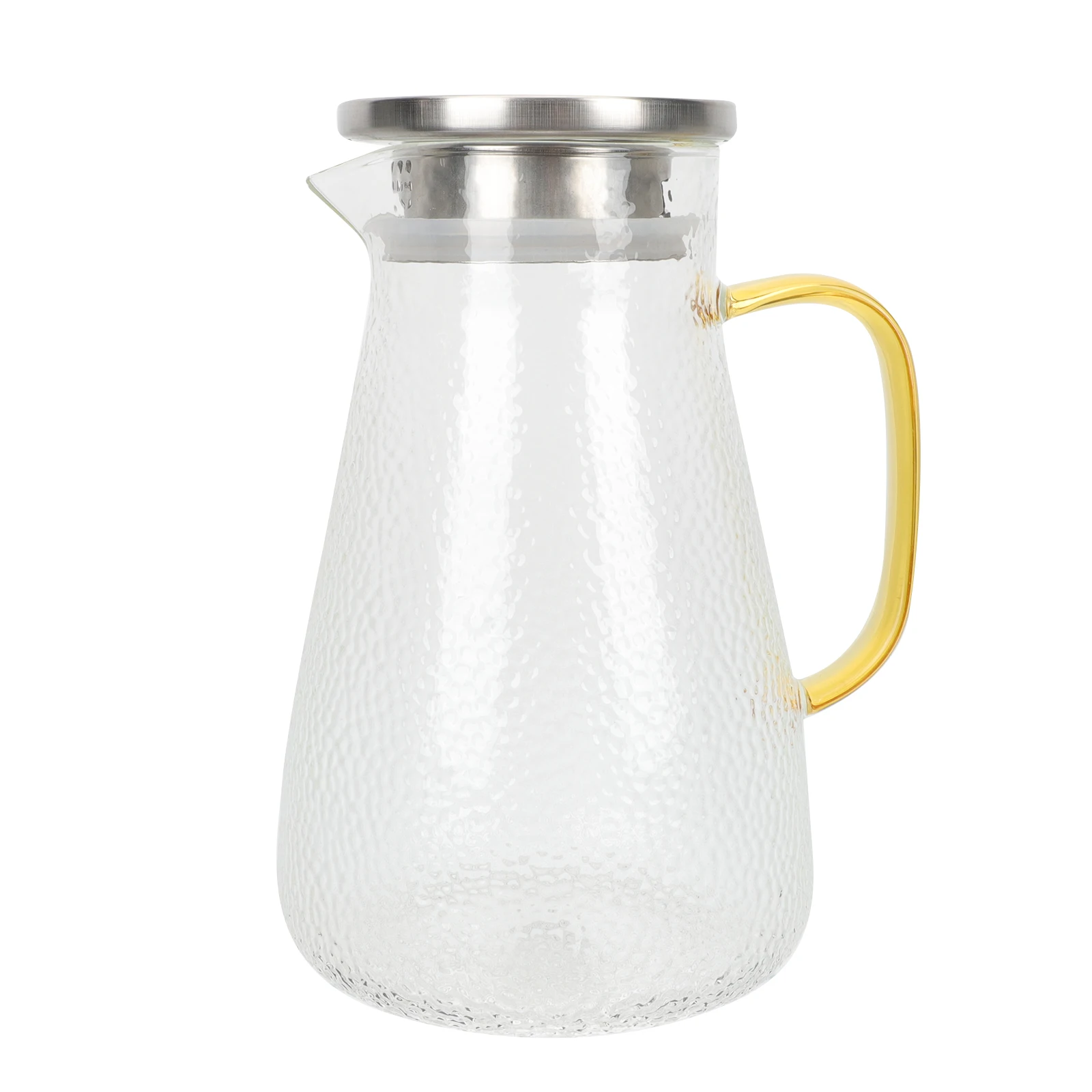 

Glass Cold Water Pitcher Kettle Jug Cool Resistant Beverage Tea Pot Stainless Steel Home Guests Gifts