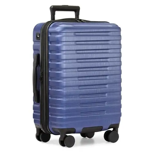 

U.S. Traveler Boren Expandable Hardside Rugged Travel Luggage with 8 Spinner Wheels, Navy, Carry-on 22-Inch