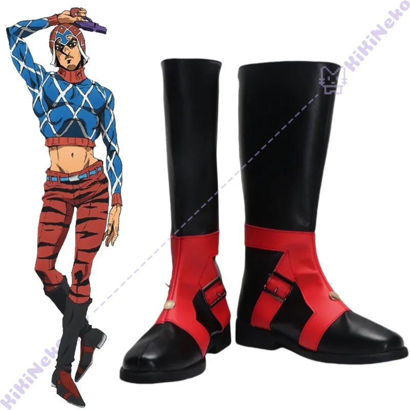 Anime Erweiterung Bucciarati's Team Guido Mista Cosplay Schuhe Stiefel Guīdo Misuta Cosplay Schuhe Für Hallowmas Party Erwachsene Frauen