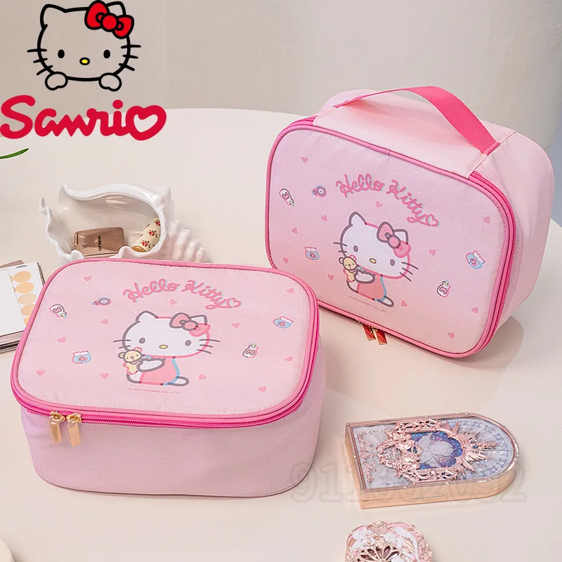 

Hello Kitty Original New Cosmetic Bag Cartoon Portable Female Cosmetic Bag Large Capacity Travel Storage Toiletry Bag
