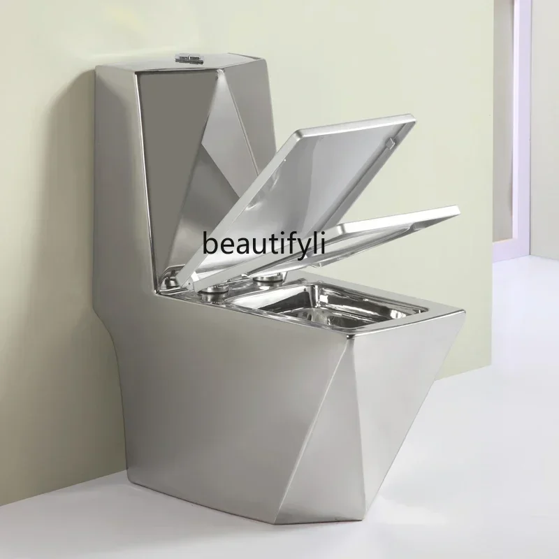 

Electroplated silver toilet, bathroom ceramic color toilet, B & B Nordic odor-proof and anti-blocking toilet