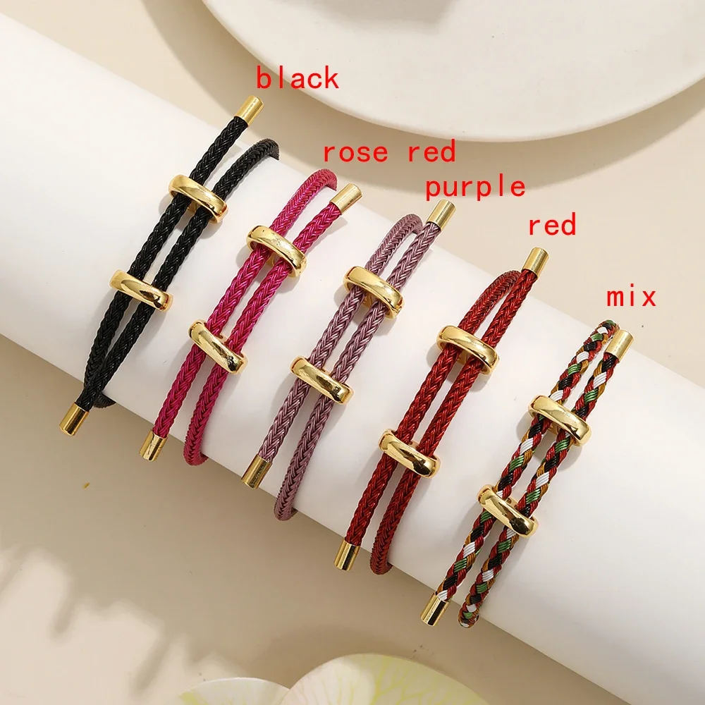 High Quality Wire Rope Bangle for Women Colorful Handmade DIY Men Bracelets Adjustable Rope Bracelet Jewelry Wholesale