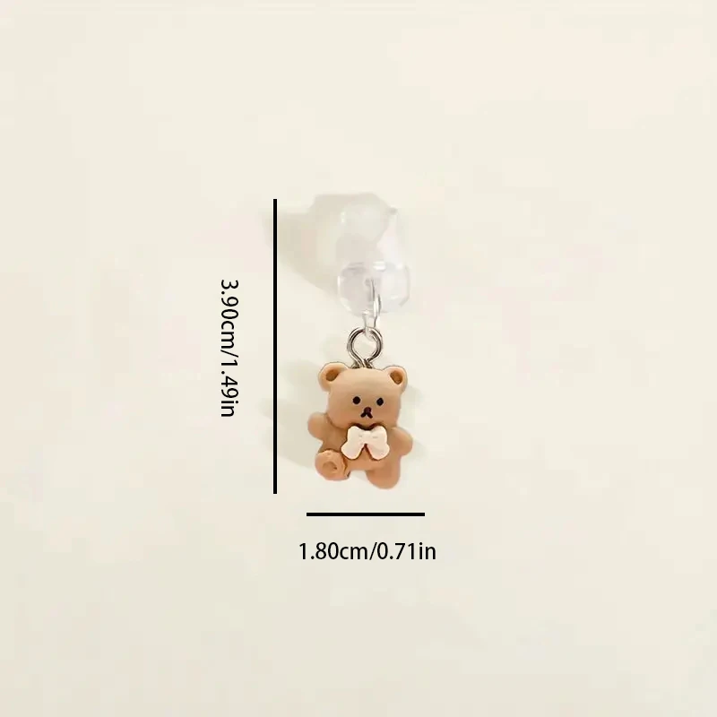 Phone Dust Plug for iPhone for Samsung Type-C Interface Cute Bear Decorative Accessories Hanging Accessories Universal Dust Plug