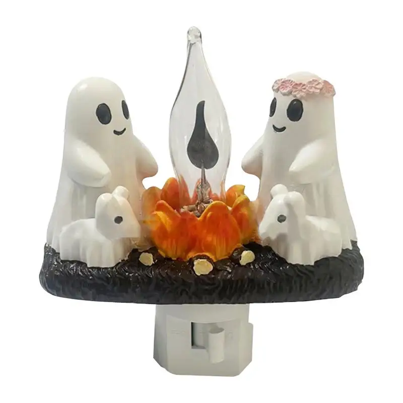 

Ghost Bonfire Nightlight Halloween Spooky Light 3D LED Fire Lamp Ghost Lights Halloween Decoration For Garden Home Decor