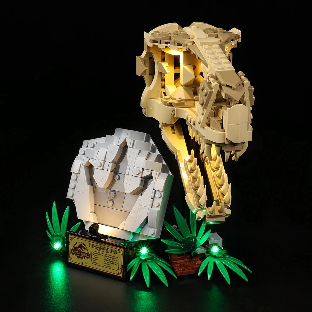 Kyglaring Led Lighting Set DIY Toys For Dinosaur Fossils: T. rex Skull 76964 Building Blocks(Not Included Building Blocks)