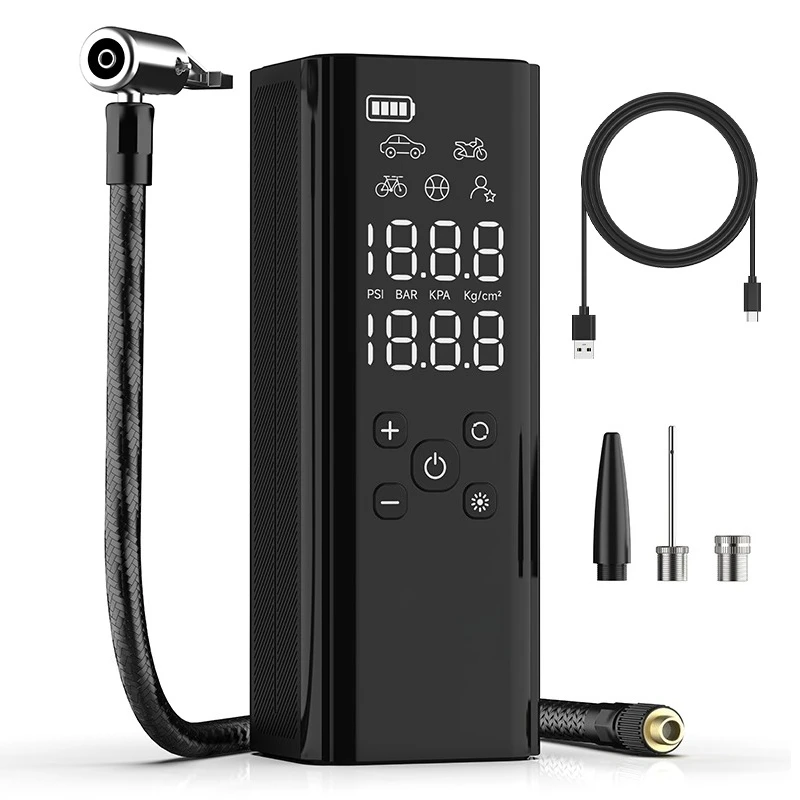 Tire Air Pump, Automotive, Portable, Mini, Air Pump, Automatic Light Emitting Diode Digital Tire Air Compressor