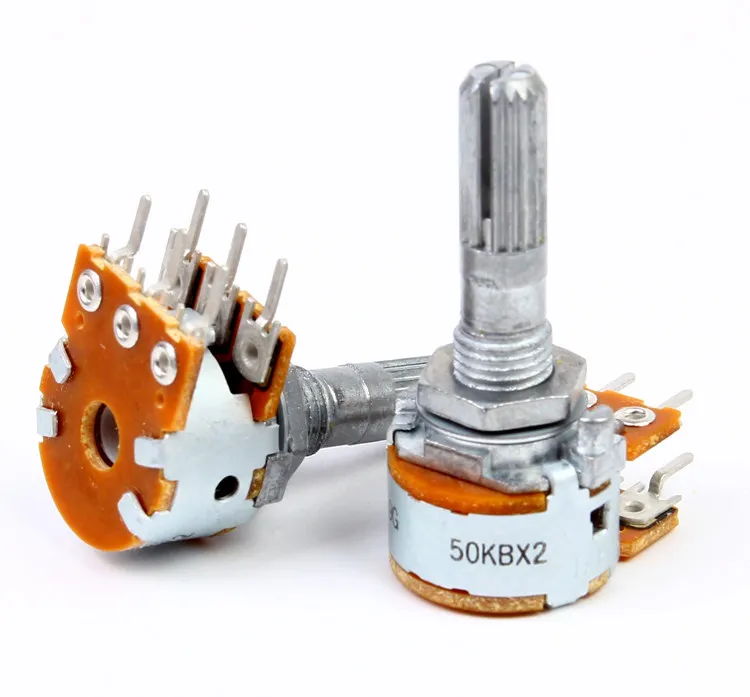 JAPAN ALPS RK163 20mm/25mm Dual Six Pin Volume Potentiometer 10KB/20KB/50KB/100KB/20KA/50KA/100KA