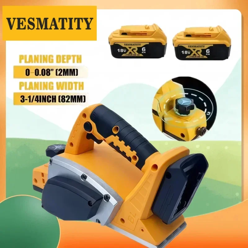 Electric Hand Planer Cordless Handheld Power Planer Carpenter Home DIY Electric Router Trimmer For Dewalt 18V 20V Battery Pin