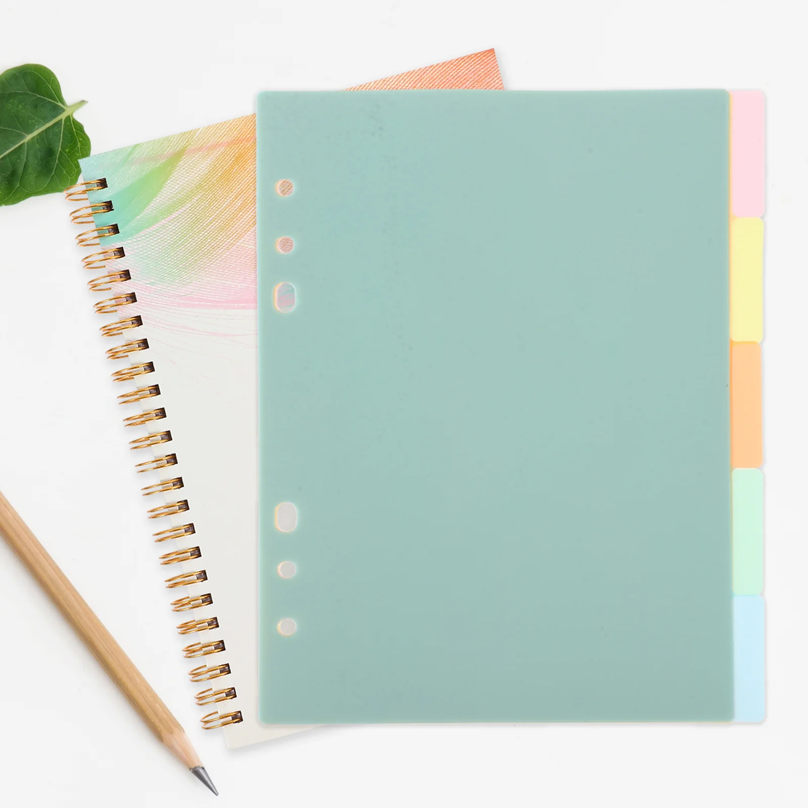 

20Pcs Plastic Index Binder Dividers Transparent Colors Suitable for Loose Leaf Notebook Tab Pages Office Supplies