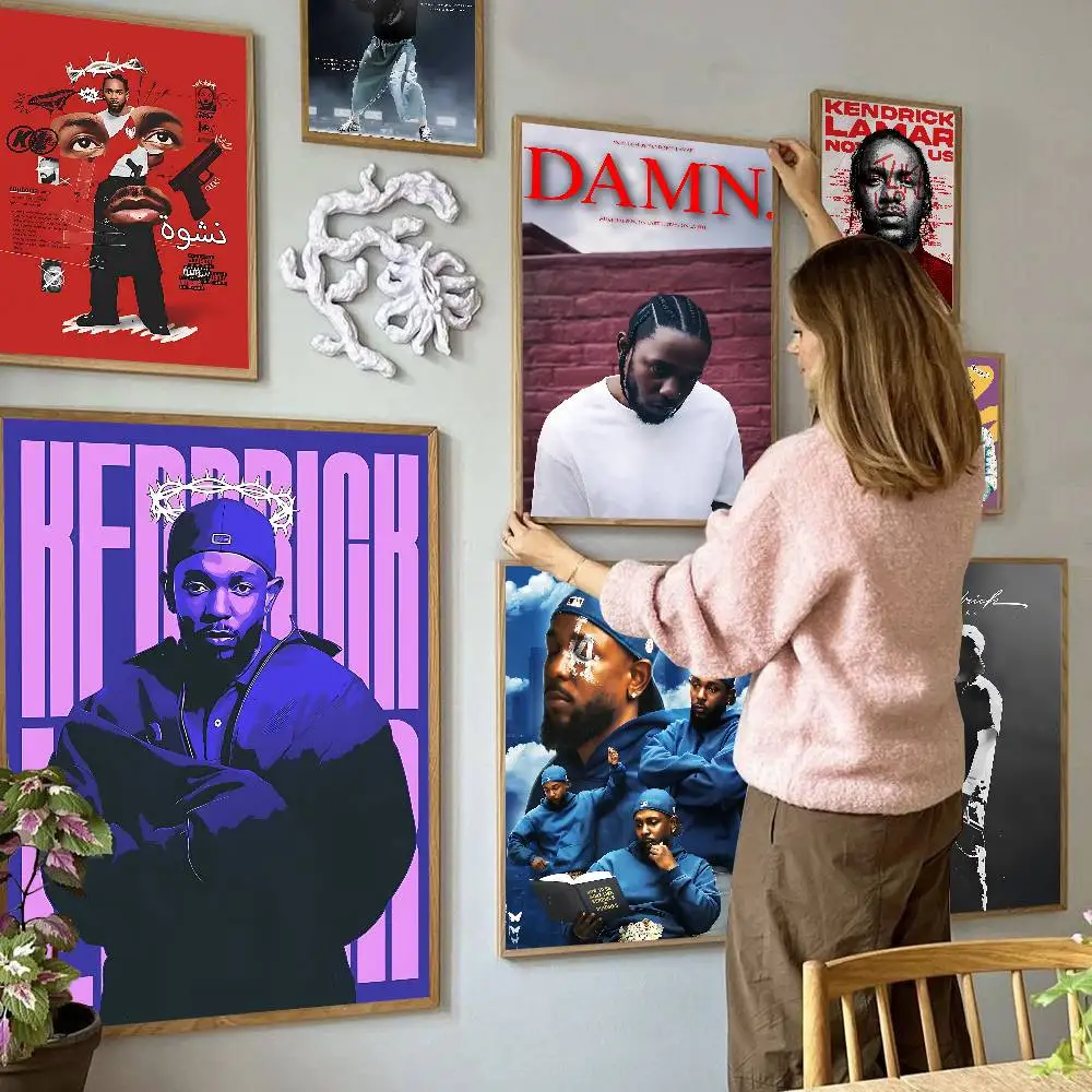 Popular Singer Rapper K-Kendrick Lamar Classic Vintage Posters Whitepaper Prints Posters Artwork Kawaii Room Decor